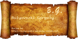 Bulyovszki Gergely névjegykártya